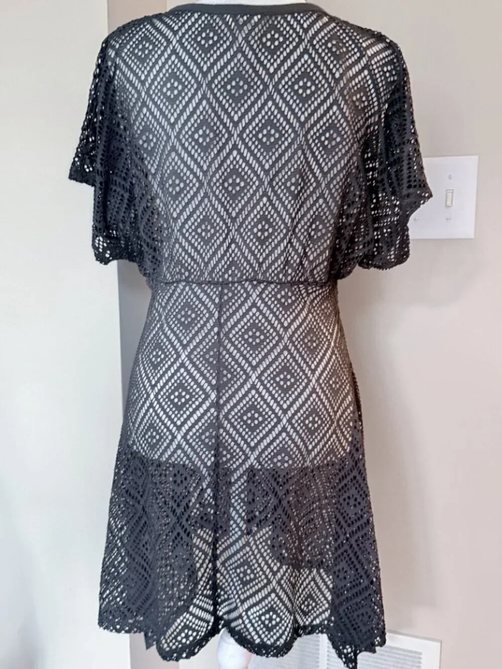 OP Black Mesh Bathing Suit Cover-up Dress - Size XL